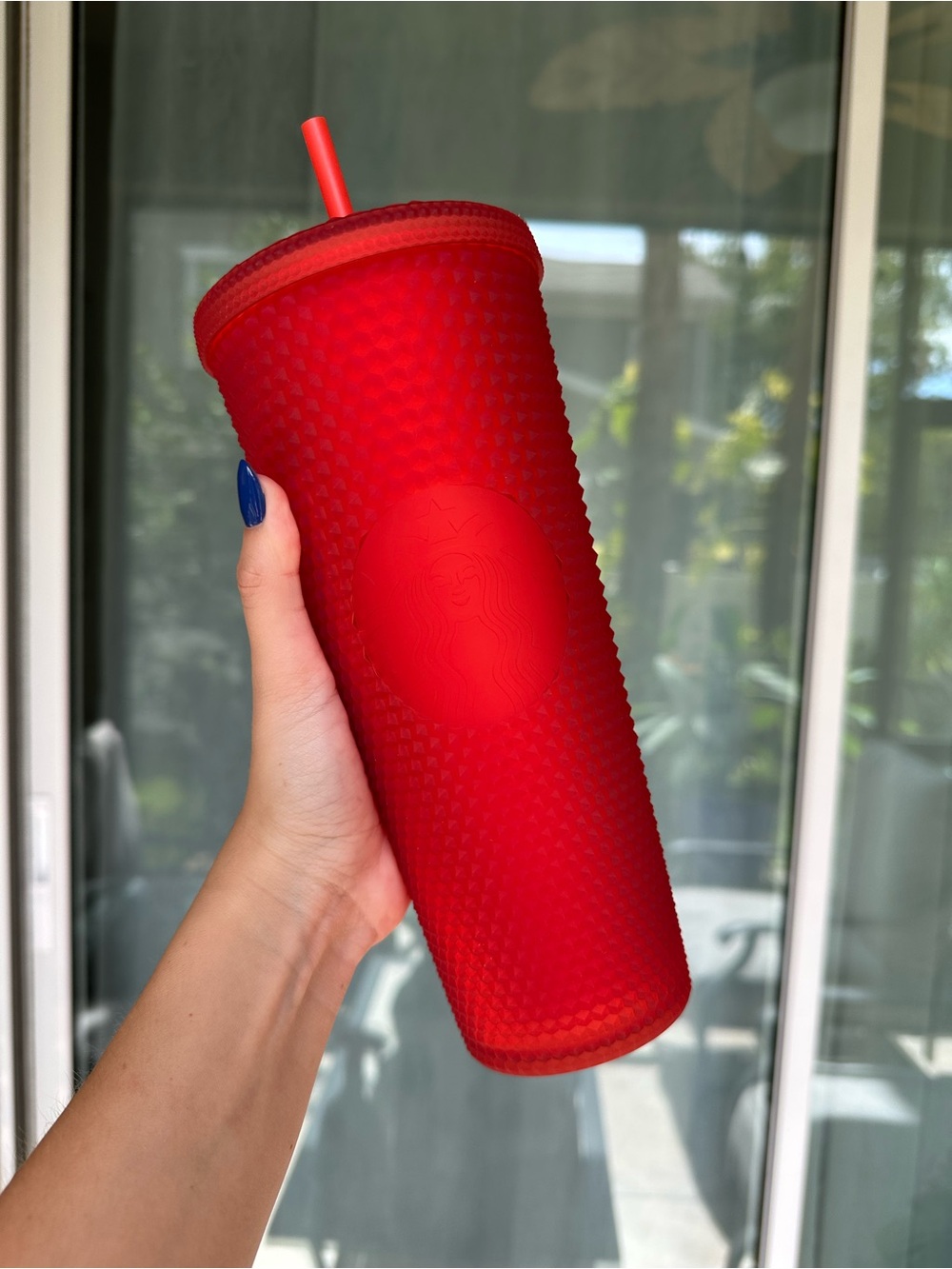 Red Matte Studded Reusable Cold Cup Tumbler - Starbucks